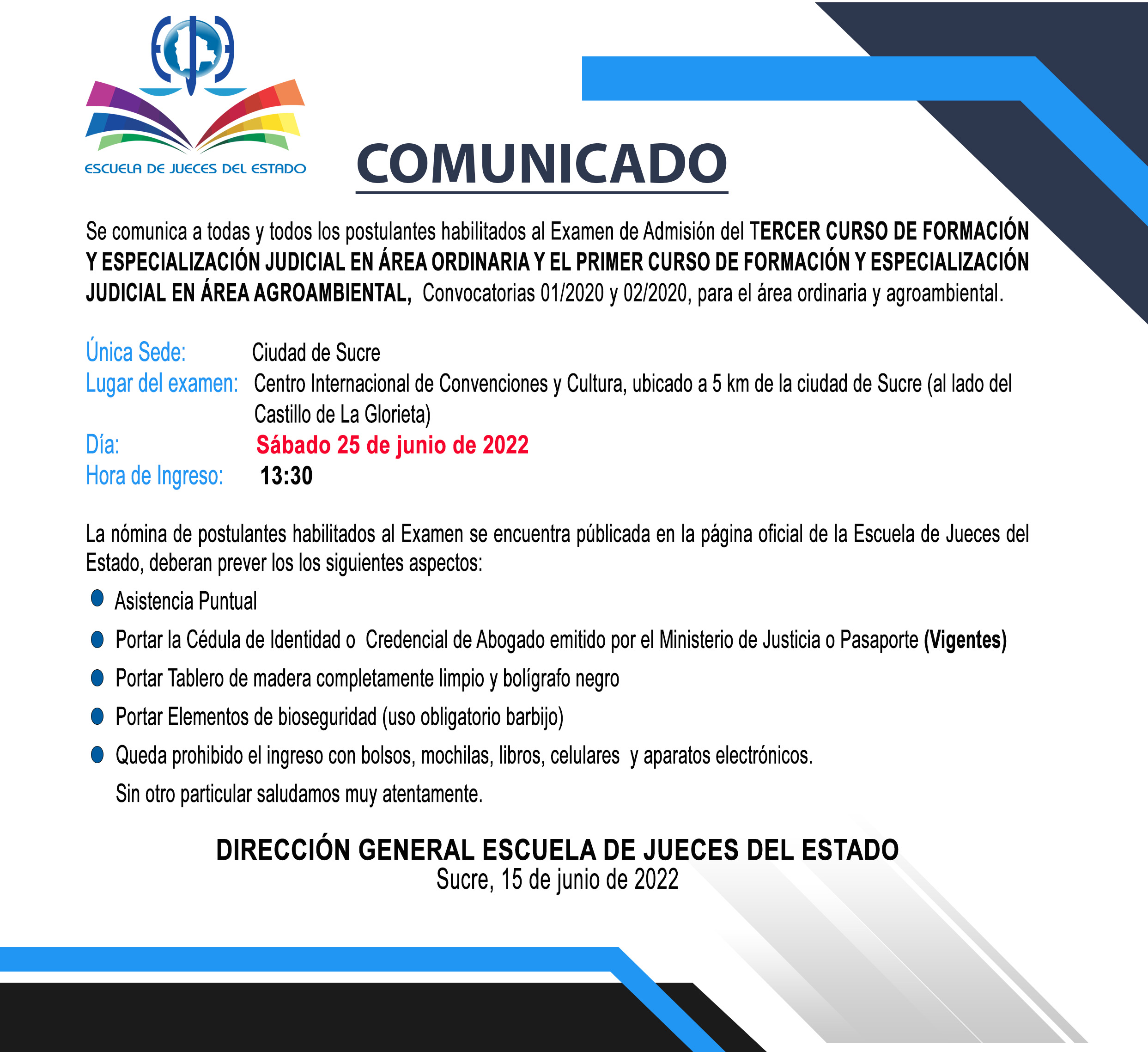 PROCESO DE SELECCIÓN DE POSTULANTES - CONVOCATORIAS 01/2020 Y 02/2020 PARA EL ÁREA ORDINARIA Y AGROAMBIENTAL