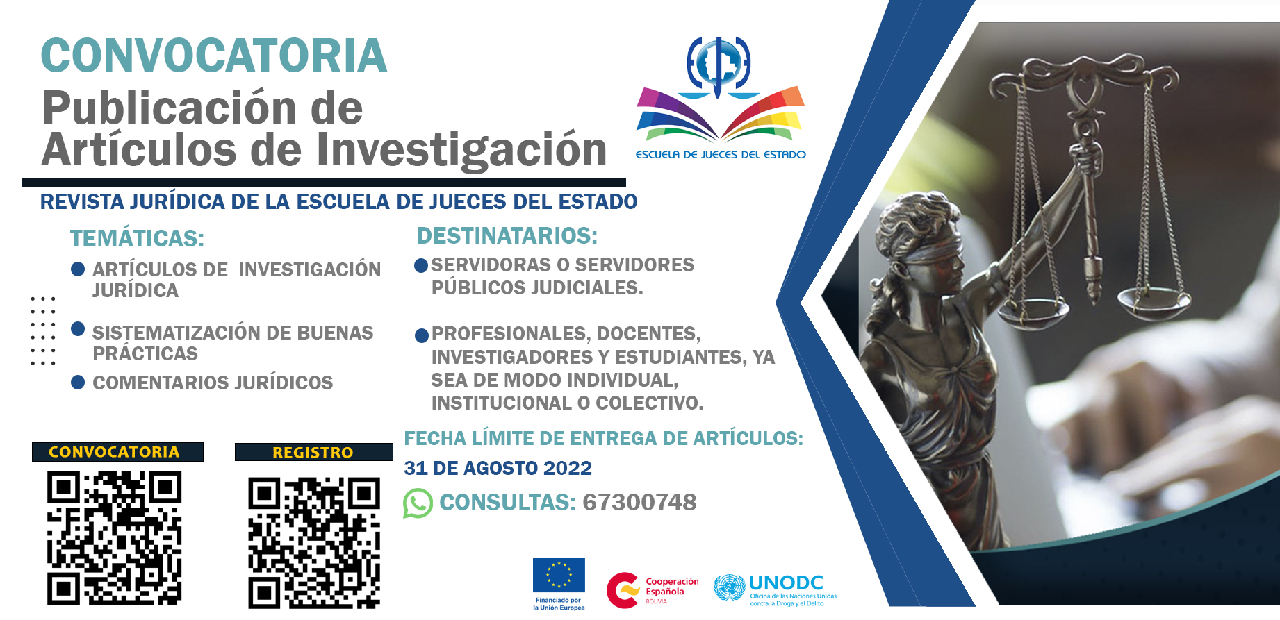 LANZAMIENTO  3ra CONVOCATORIA PARA LA PRESENTACIÓN DE ARTÍCULOS DE INVESTIGACIÓN, BUENAS PRÁCTICAS Y COMENTARIOS  JURÍDICOS