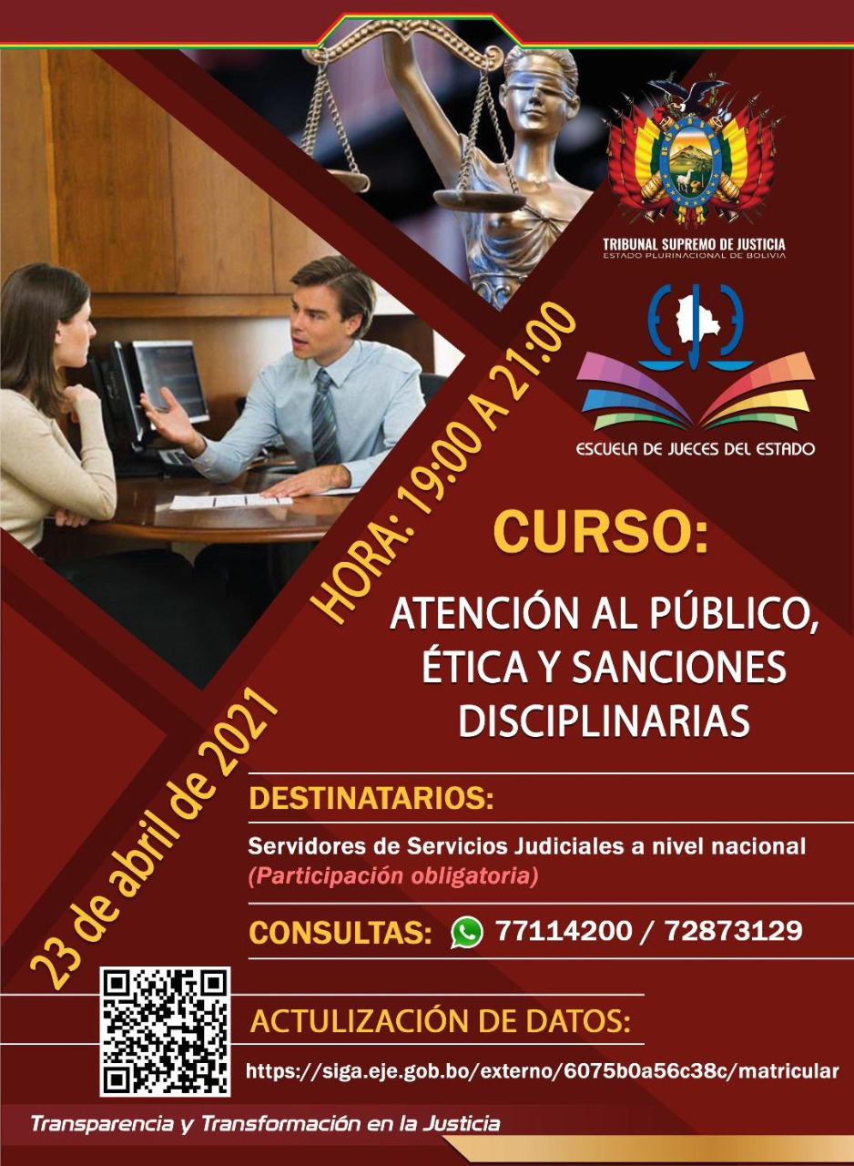 CURSO: ATENCIÓN AL PÚBLICO, ÉTICA Y SANCIONES DISCIPLINARIAS