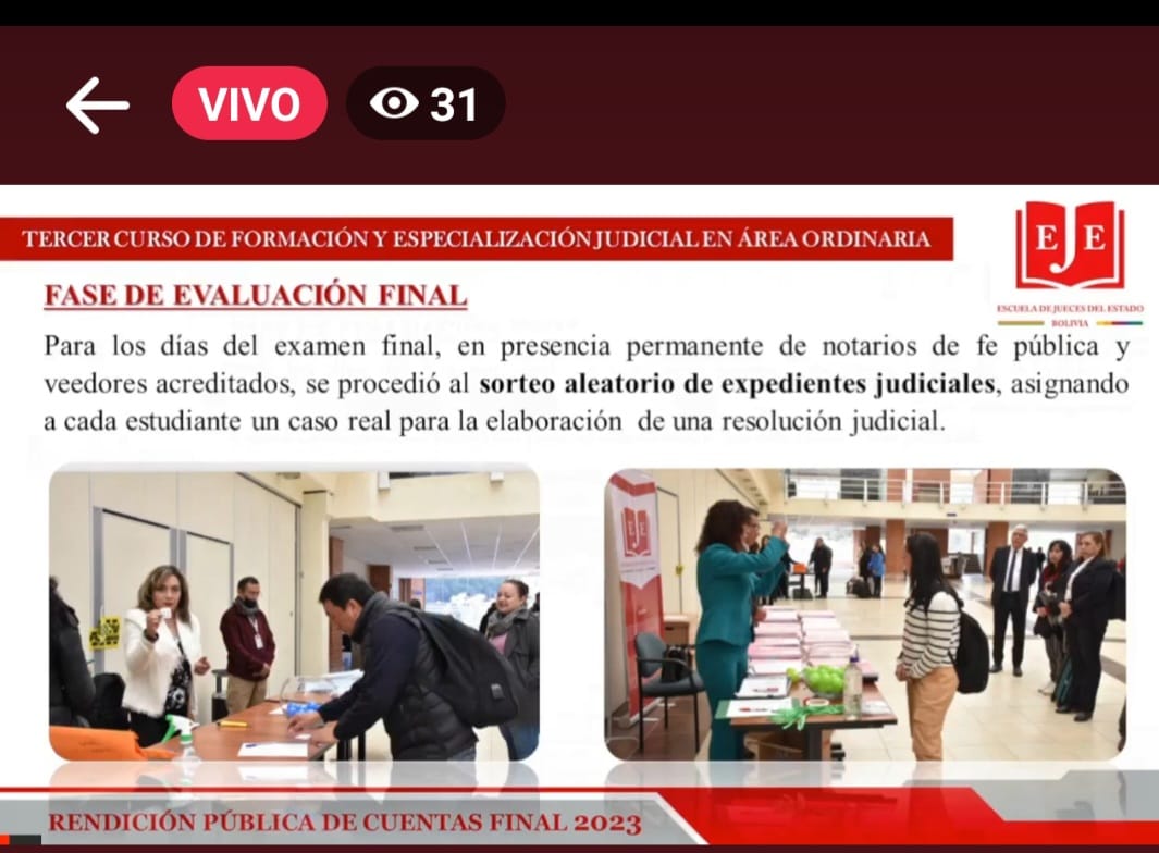 LA EJE PRESENTÓ LA RENDICIÓN PÚBLICA DE CUENTAS FINAL 2023, DESTACANDO LA CONCLUSIÓN DE LOS CURSOS DE FORMACIÓN Y ESPECIALIZACIÓN JUDICIAL.