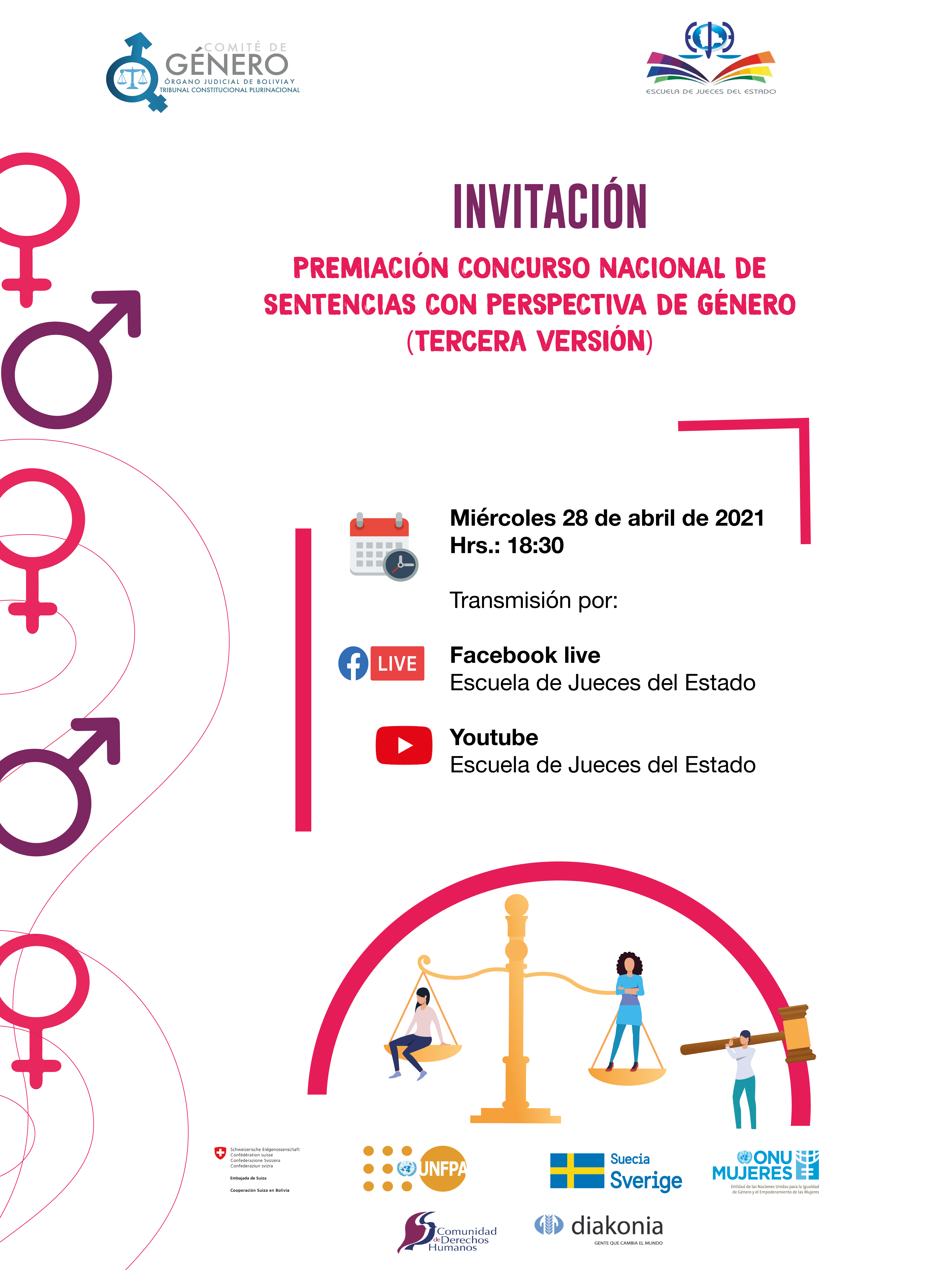 ESCUELA DE JUECES DEL ESTADO Y COMITÉ DE GÉNERO REALIZARÁN PREMIACIÓN A LOS GANADORES DEL CONSURSO NACIONAL DE SENTENCIAS CON PERSPECTIVA DE GÉNERO