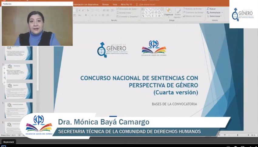CONCLUYE CON ÉXITO WEBINARIO INTERNACIONAL Y SE LANZA OFICIALMENTE EL CONCURSO NACIONAL SOBRE SENTENCIAS PARA JUZGAR CON PERSPECTIVA DE GÉNERO